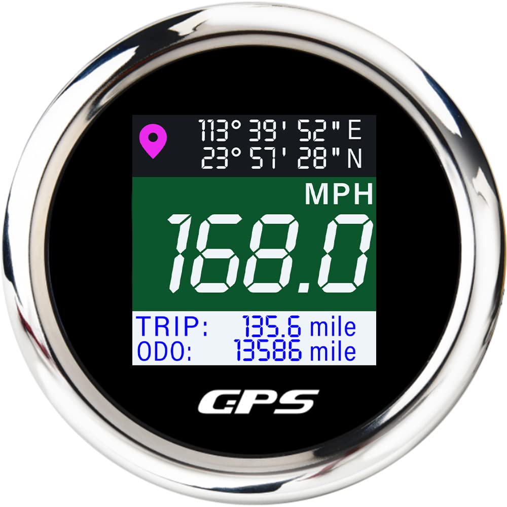 52mm Digital GPS Speedometer Gauge 0-999MPH Knots Km/H With LCD Odometer For Car Boat Motorcycle