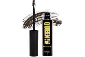 Elizabeth Mott Eyebrow Gel Makeup – Queen of the Fill Brow Tint & Volumizing Filler & Setter – Water-Resistant, Long-Lasting – Covers Grays, Defines & Shapes – Cruelty-Free – Dark Medium Brown, 4g