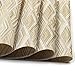 HEBE Placemats Set of 8 Heat Resistant Placemats for Dining Table Crossweave Woven Vinyl Washable Kitchen Table Mats Placemat Easy Clean(Gold)