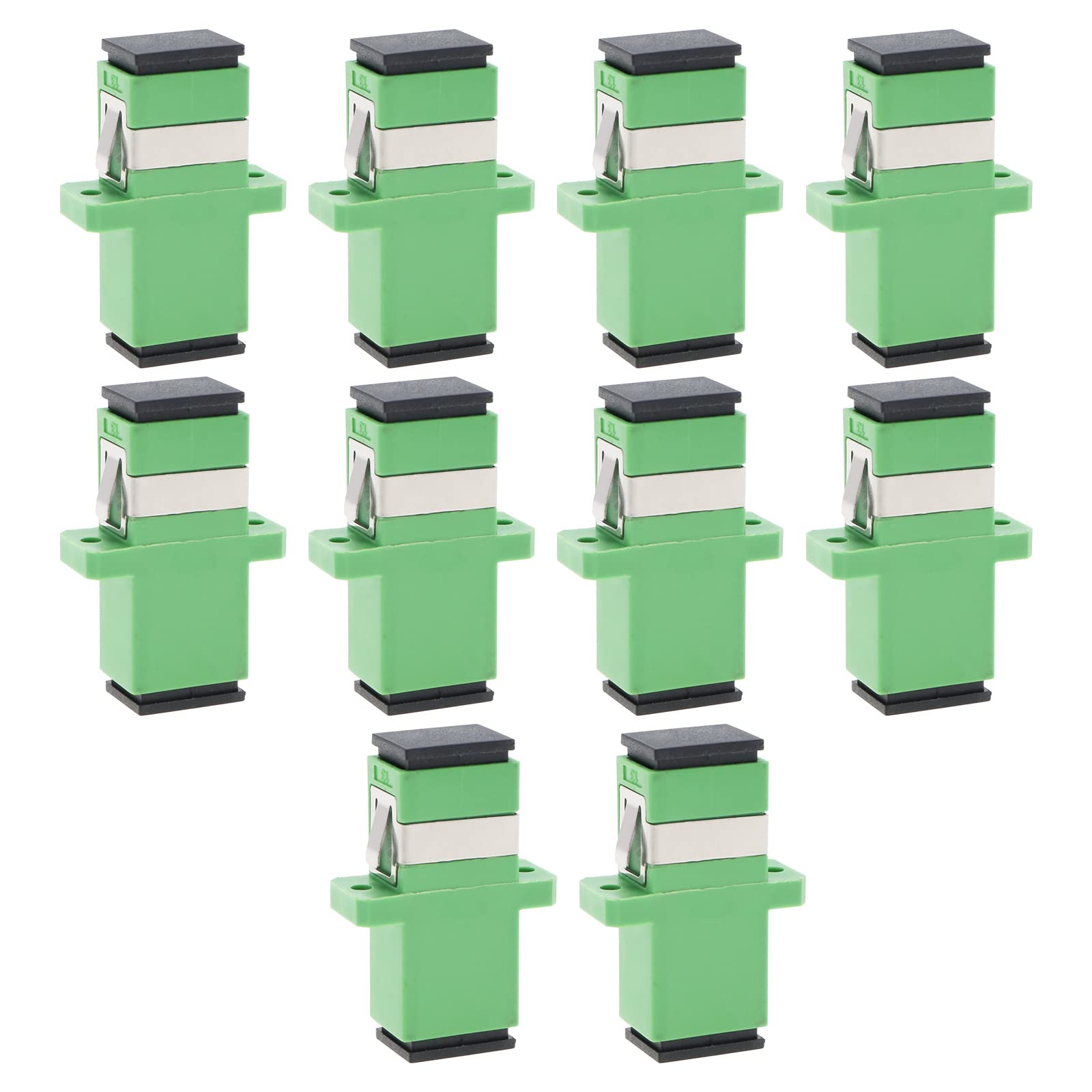 YINETTECH 10PCS SC Female to SC Female APC Coupler, Fiber Optic Adapter, Network Internet Connector, Compatible with Network Switch, Router, Fiber Optic Patch Panel