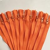 WKXFJJWZC 60Pcs 30cm (12Inch) Nylon Coil Zippers Tailor Sewer Craft Crafter's &FGDQRS (Orange)