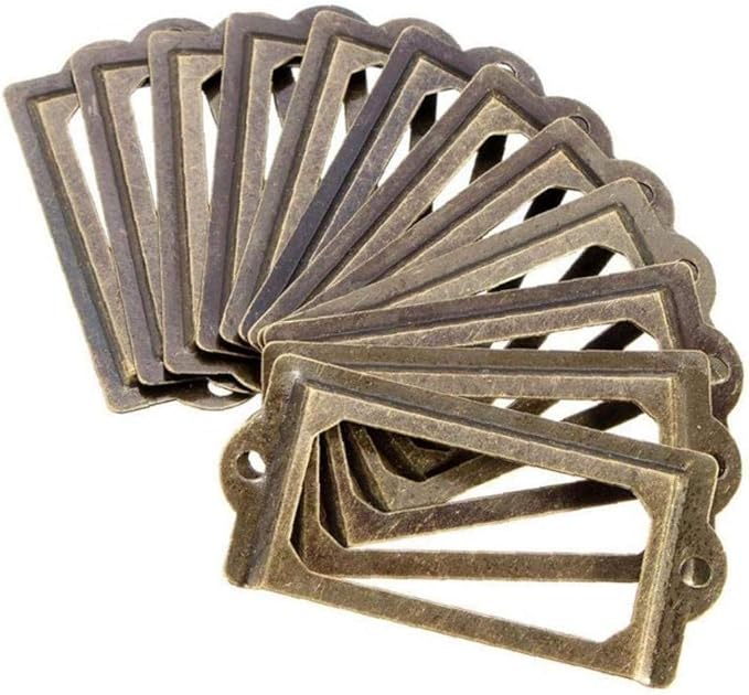 Angoter 12 PCS latón Antiguo Metal Discográfica Tirador Marco del