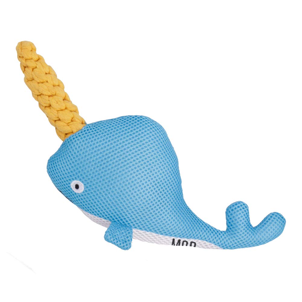 Ministry of Pets M.O.P Nancy the Narwhal Plush Rope Squeaky Pet Dog Toy