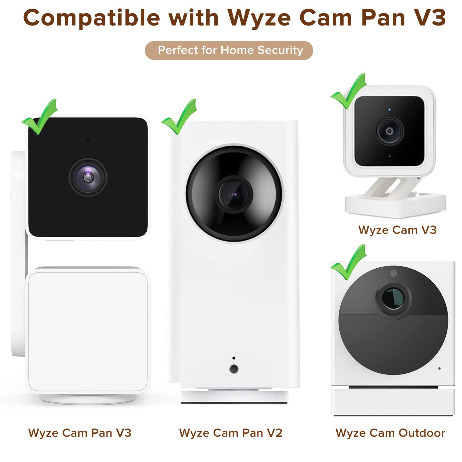 2Pack Flexible Twist Mount for Wyze Cam Pan V3/V2, Wyze Cam V4/V3/V2, Gooseneck Bracket for Wyze Outdoor Indoor Camera System, Easy Installation Adjustable Mounting Kit