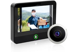 Irosiy 1080P Digital Door Viewer, Wide Angle Peephole Camera, App Monitoring, Home & Office Security, HD Surveillance, Remote Control via TUYA App, Easy Install