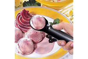 7 inches Ice Cream Scoop, Nonstick Anti Freeze Metal Ice Cream Scooper Kitchen Tool for Frozen Yogurt Fruit Sundaes Black