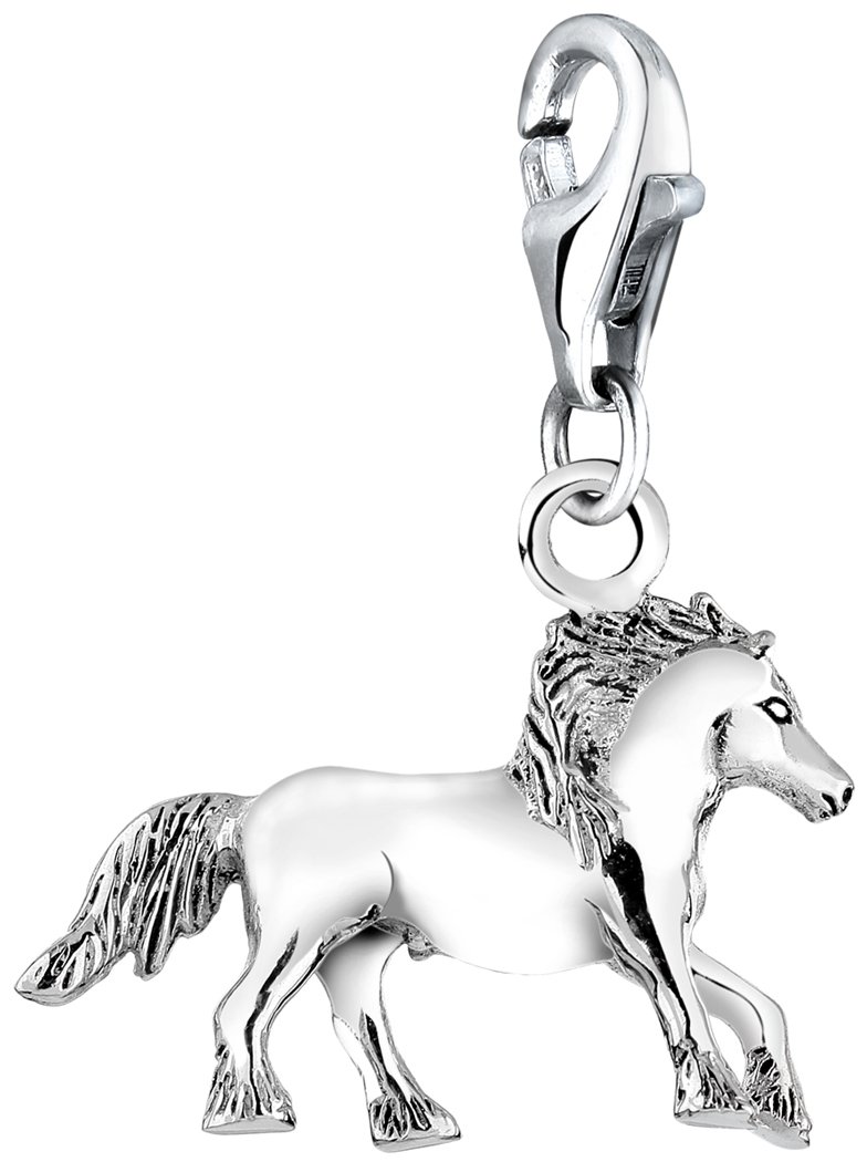 Nenalina charm heart pendant made of 925 sterling silver, fits all common charm jewellery, 713072-000