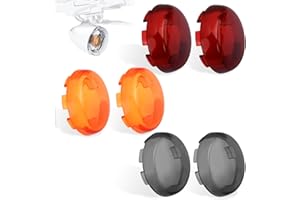HOKUOTOLITE Turn Signal Lens Kit,Front/Rear Bullet Turn Signal Light Replacement Covers for Harley Sportster 883 1200/Touring Road King Electra Glide Street Glide/Softail/Dyna/V-Rod,Smoke/Amber/Red