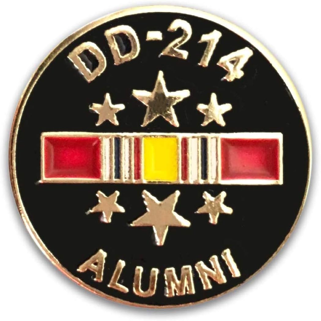 US Veteran Lapel Pin with DD214 and National Service
