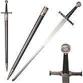 Claymeur Stainless Steel Medieval Cross Crusader Knight Templar Sword for Collection, Cosplay, Display-33.9 Inch