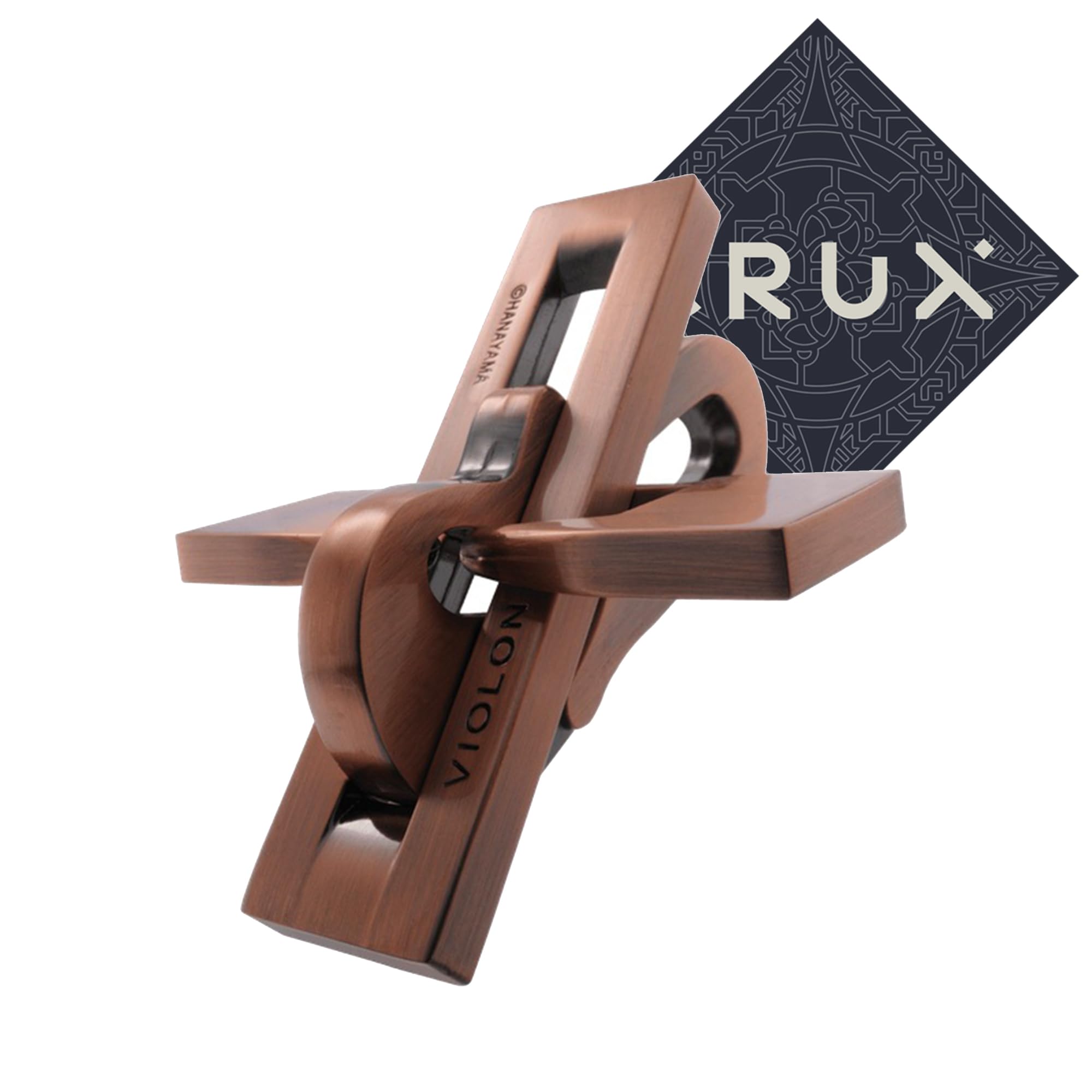 Hanayama Cast Violin Puzzle - Level 3 of 6 Grandmaster - Mid Level Difficultly Puzzle - Includes Crux Sticker