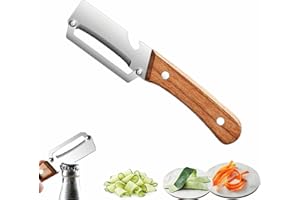Multifunctional Vegetable Peeler, Vegetable Peeler for Kitchen, with Wooden Handle & Bottle Opener, Effortless Peeling for Ap