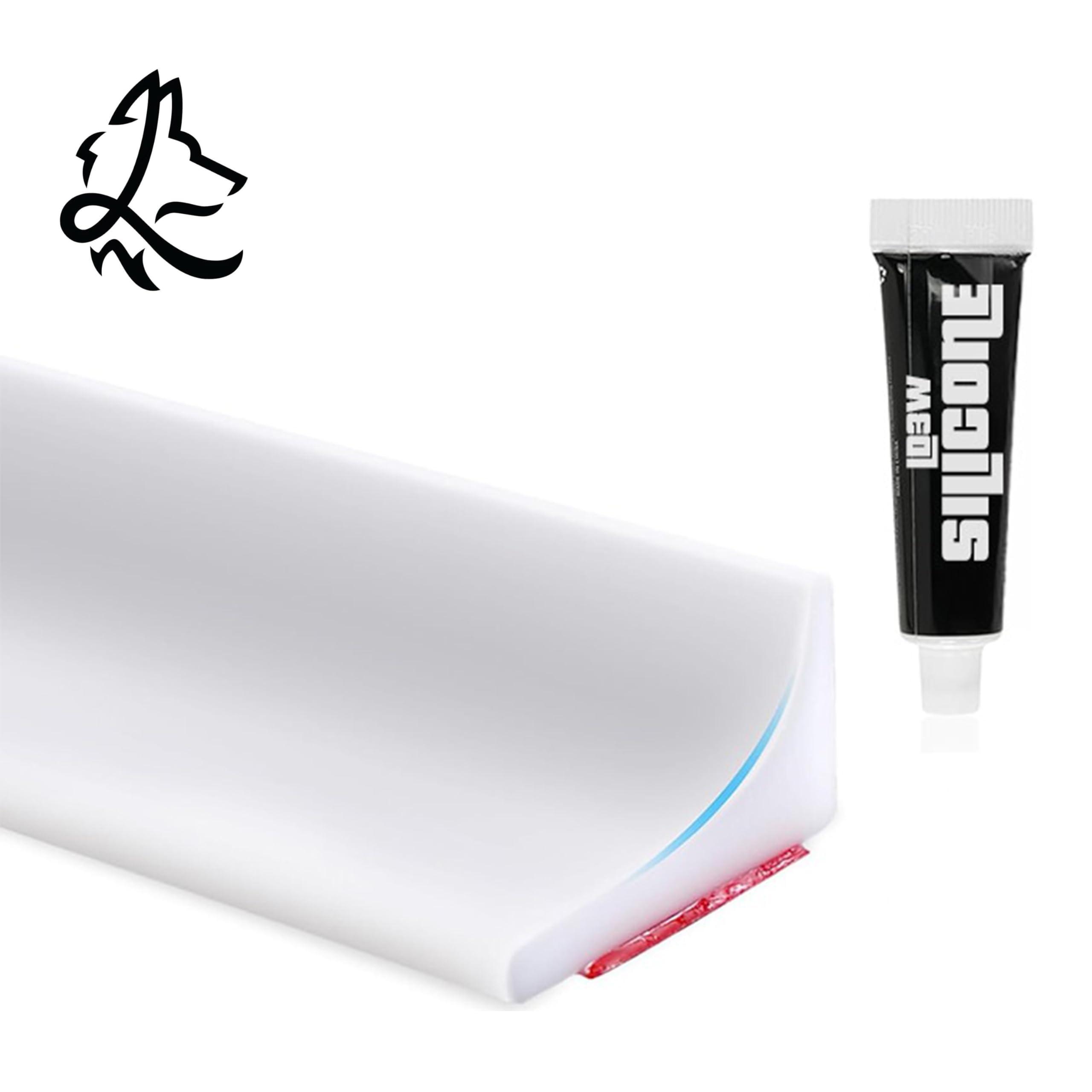 Shower Screen Seal for Glass Wall - Door & Bottom Seal, White, 3 Metres