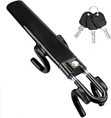 Tevlaphee Steering Wheel Lock Twin Bar with 3 Keys, High Visibility Black view 1