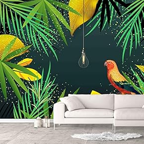 Wall Murals for Bedroom Green Plants Animals Removable Wallpaper Peel and Stick Wall Stickers - 66x96 inches