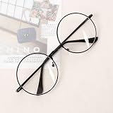 YICHENGTIANXIA Vintage Round Metal Glasses, 2 Pairs, Black & Silver view 2