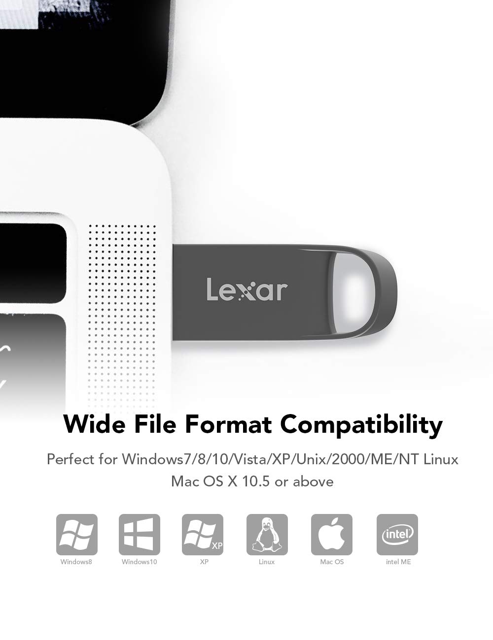 Lexar 64GB USB 2.0 Flash Drive, Mini USB Stick, UDP Thumb Drive, Memory Stick with Zinc Alloy Design, Jump Drive, Pen Drive for PC/Laptop/Computer/External Storage