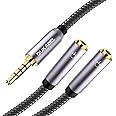 DUKABEL Long Headphone Splitter (4ft / 1.2m) Shielded 4-Pole TRRS 3.5 Y Splitter Cable 2-Way Female to Male Headphone Adapter Stereo Audio/Crystal-Nylon Braided / 24K Gold Plated / 99.99% 4N OFC