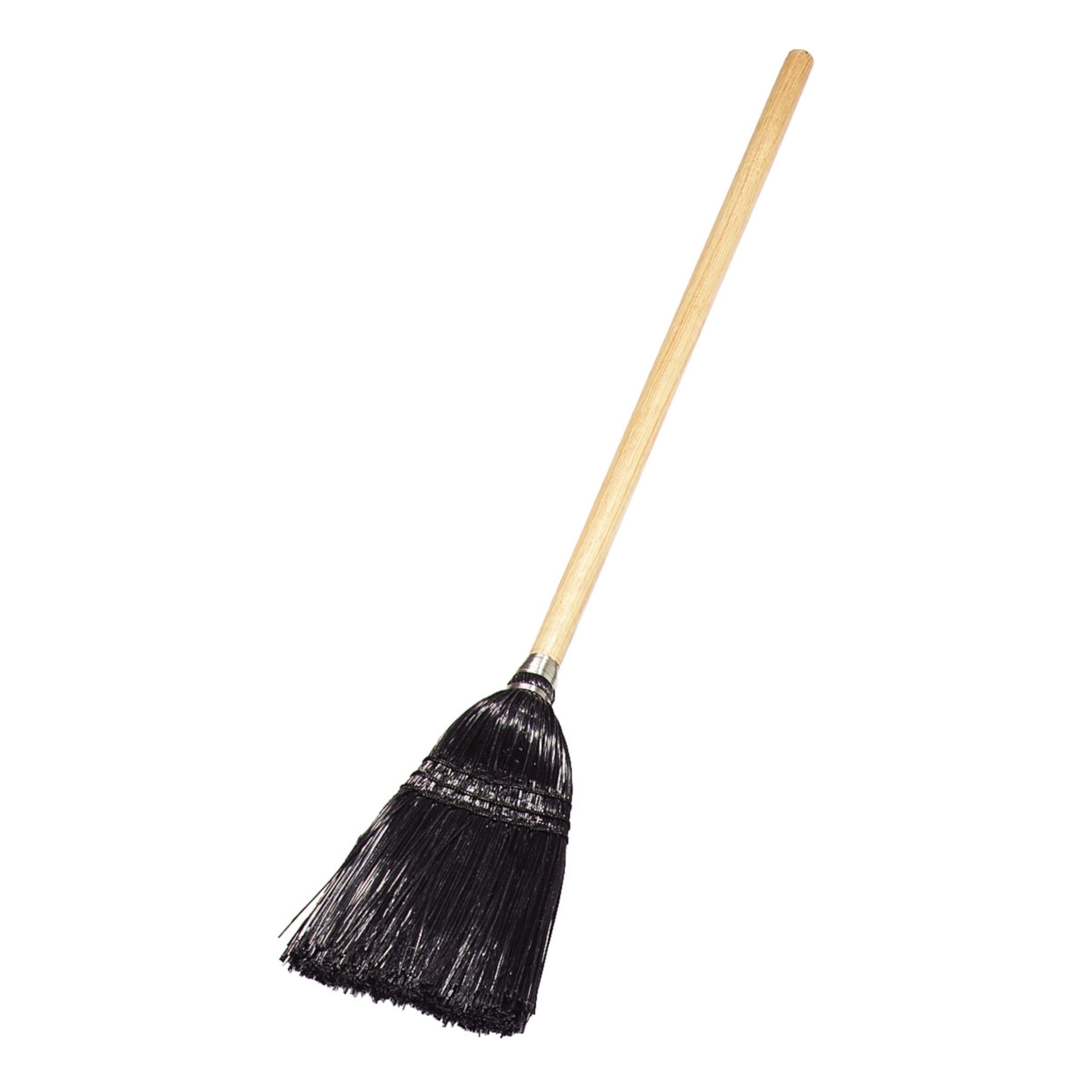Photo 1 of Carlisle FoodService Products Lobby Broom, Small Toy Sweep with Wooden Handle, Synthetic Corn Broom with Polypropylene Bristles, 40 Inches, Black
