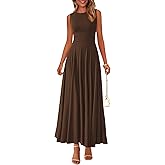 PRETTYGARDEN Womens Spring Dresses 2026 Casual Sleeveless Crewneck Aline Maxi Dress Stretch Tank Flowy Long Dresses