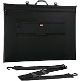 Nicpro Light Weight Art Portfolio Bag, 32 x 42 Extra Large Art Portfolio Case with Detachable Shoulder Strap, Leather Corners, Carrying Storage Case for Artwork, Canvas, Poster, Sketching, and Drawing
