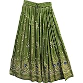Radhykrishnafashions Women's Tie Dye Yoga Trend Sequined Crinkle Broomstick Gypsy Long Skirt