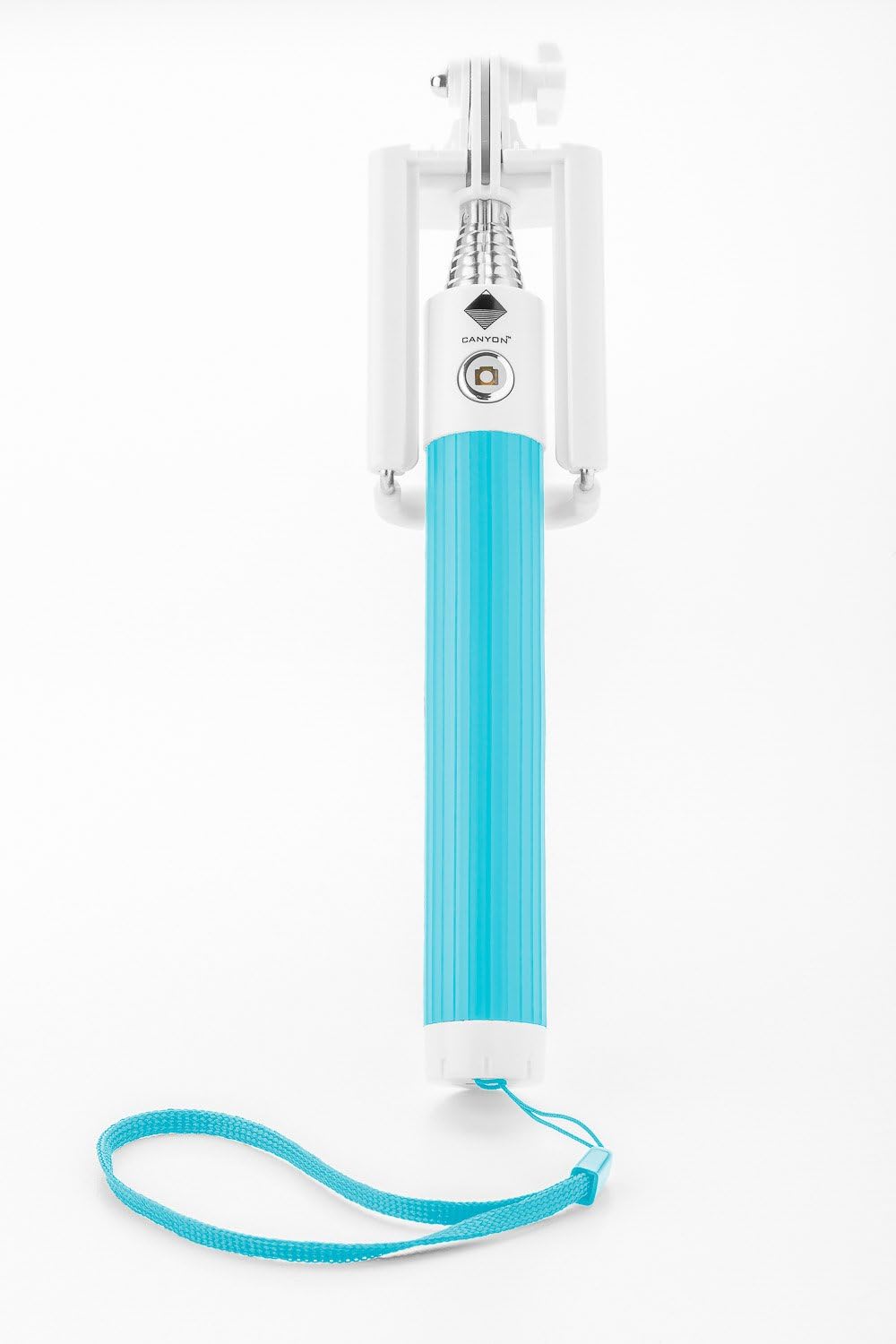 Canyon Bluetooth Selfie Stick BLUE - with built in remote shutter for Apple iPhone 6/6 plus/5/4, Samsung, Android and other smartphones. Take better selfies!.