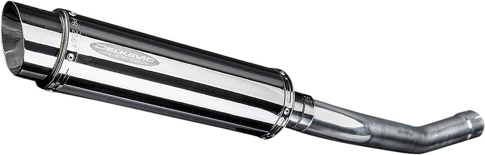 Delkevic Aftermarket Slip On compatible with Kawasaki Concours 14 GTR1400 SL10 14" Stainless Steel Round Muffler Exhaust 08-19