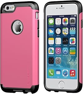 iPhone 6s Plus Case, LUVVITT [Ultra Armor] Shock Absorbing Case Best Heavy Duty Dual Layer Tough Cover for Apple iPhone 6/6s Plus - Black/Pink