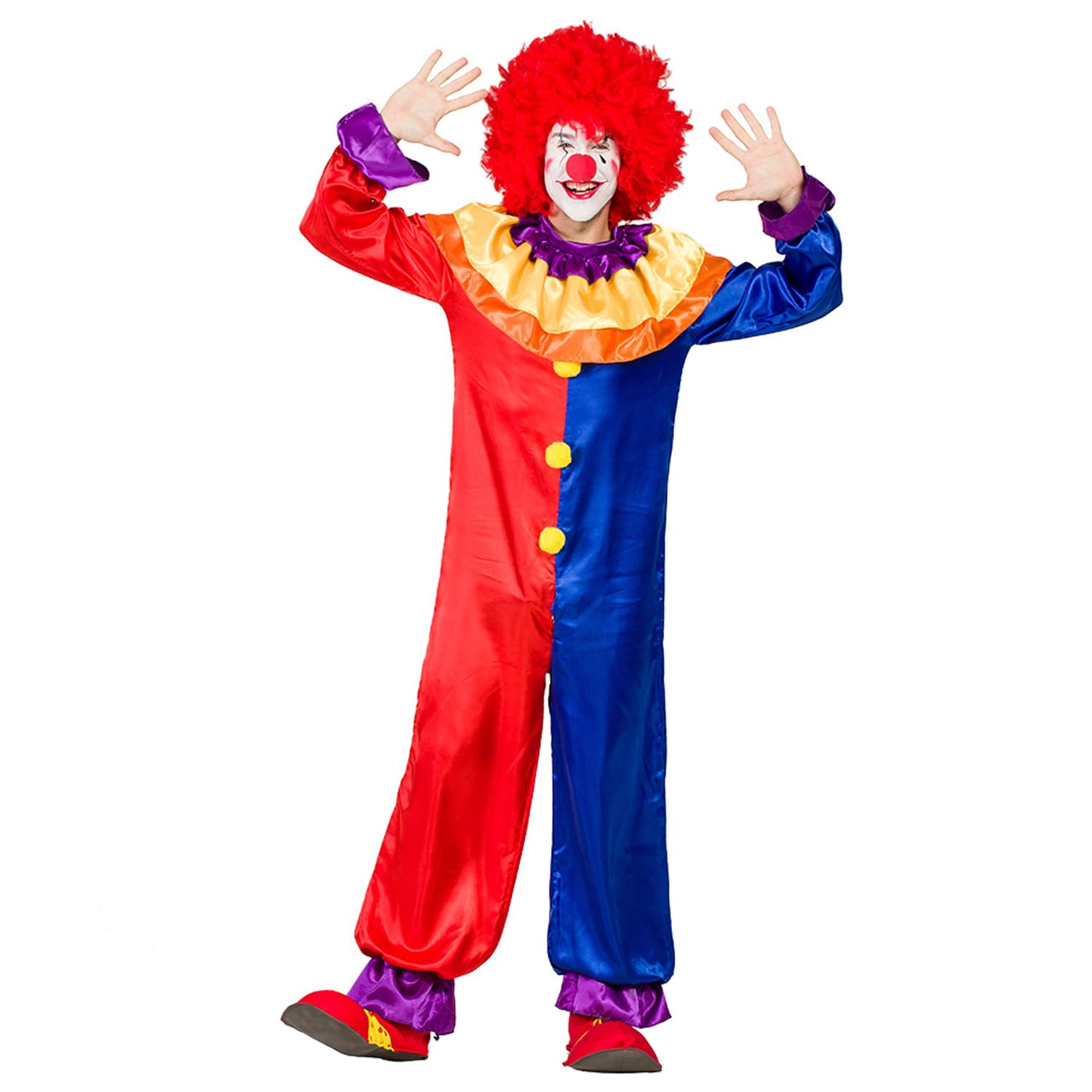 Boland - Clown Zeppy Costume for Men, 2 Pieces, Fancy Dress Costume for Theme Party or Carnival, Circus Clown
