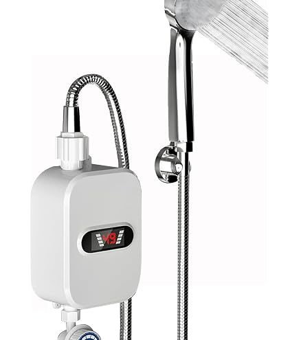 Small Electric Tankless Water Heater - 110v 3000w On-Demand Instant Hot Water Heater For Under Sink Kitchen - 4.6x2.8x6.3in RV Mini Water Heater, IPX4 Waterproof Level (Red
