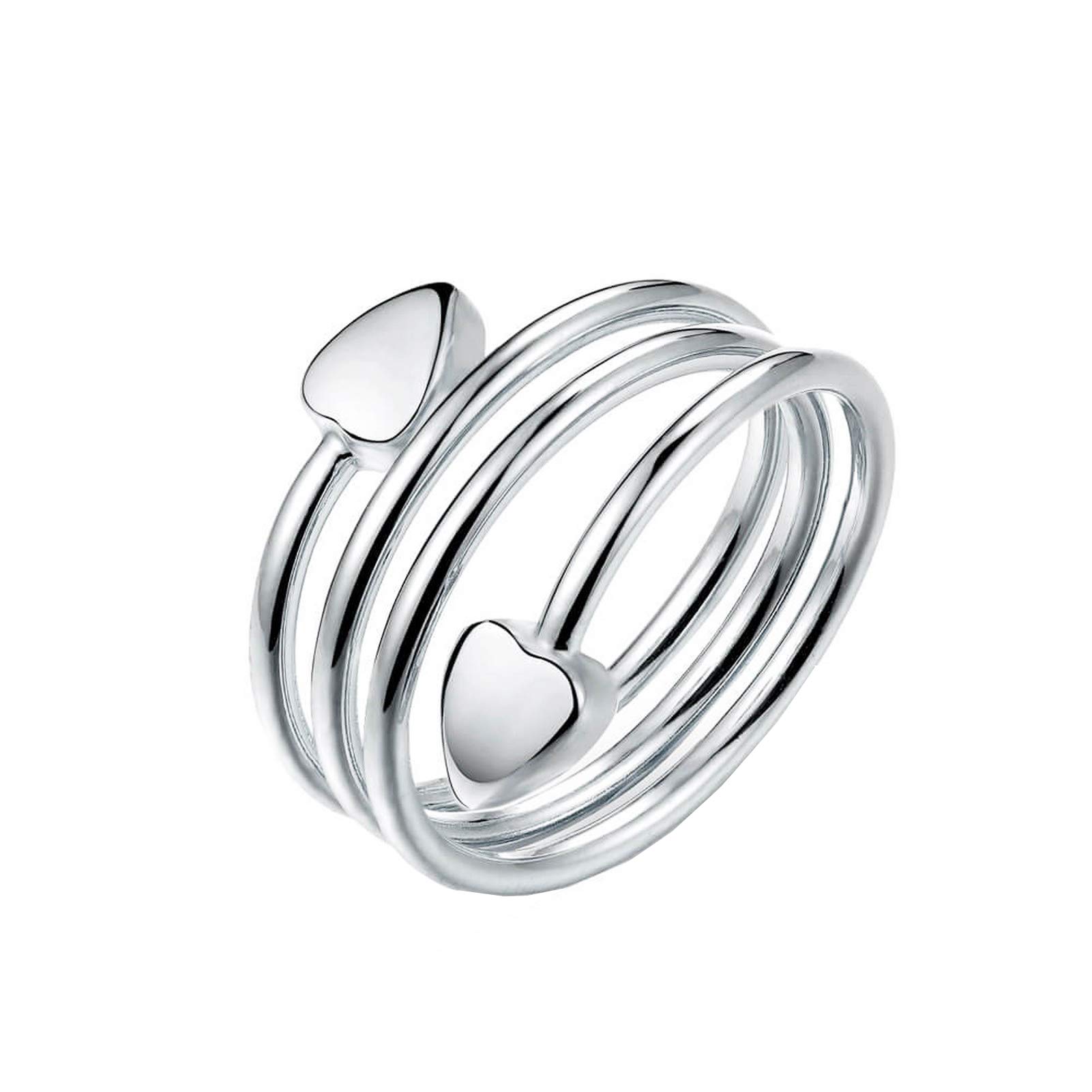 20LY Ladies Women Adjustable Silver Magnetic Copper Ring