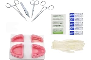 Suture Practice Kit, YOUYA DENTAL Oral Suture Kit for Suture Training Dental Medical, 16 Piece Including Soft Silicone Bionic Oral Multiple Wound Types, 4 Different Suture Pads for Dentist(Upgrade)