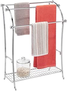 mDesign Colgador de toallas – Toalleros de pie con 3 barras ...