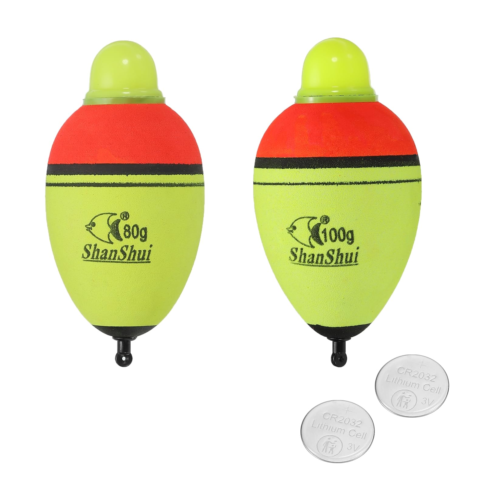 PATIKIL 2.8oz,3.5oz Lighted Fishing Slip Bobbers, 2 Pack EVA Light Up Fishing Float for Night Fishing, Yellow