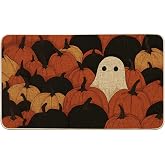 Artoid Mode Ghost Pumpkin Halloween Doormat 17x29 Inch | Low-Profile Switch Rug Door Home Decor Mat Floor Mat for Indoor Outdoor