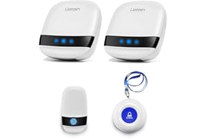 LIOTOIN Wireless Caregiver Pager Call Button Nurse Call Alarm System Alert Button Call Bell Panic Button for Elderly/Patient 