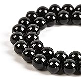 Nancybeads 90pcs 4mm Natural Black Onyx Gemstone Round Spacer Loose Stone Beads for Jewelry Making 15.5" 1 Strand (Black Onyx, 4mm 90Beads)