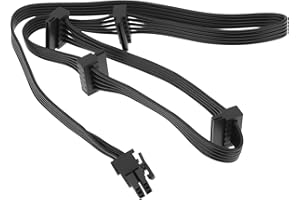 Micro Traders 5 Pin Female Power Cable with 4 SATA Power Connectors for Most Desktop Computers Compatible with MSI