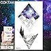 COKTAK 12Pieces/Lot Small Watercolor Mountain Tree Temporary Tattoos For Women Kids Geometric Body Art Arm Fake Tattoo Sticker Round Sheets Men Waterproof Tatoos Sheet Paper