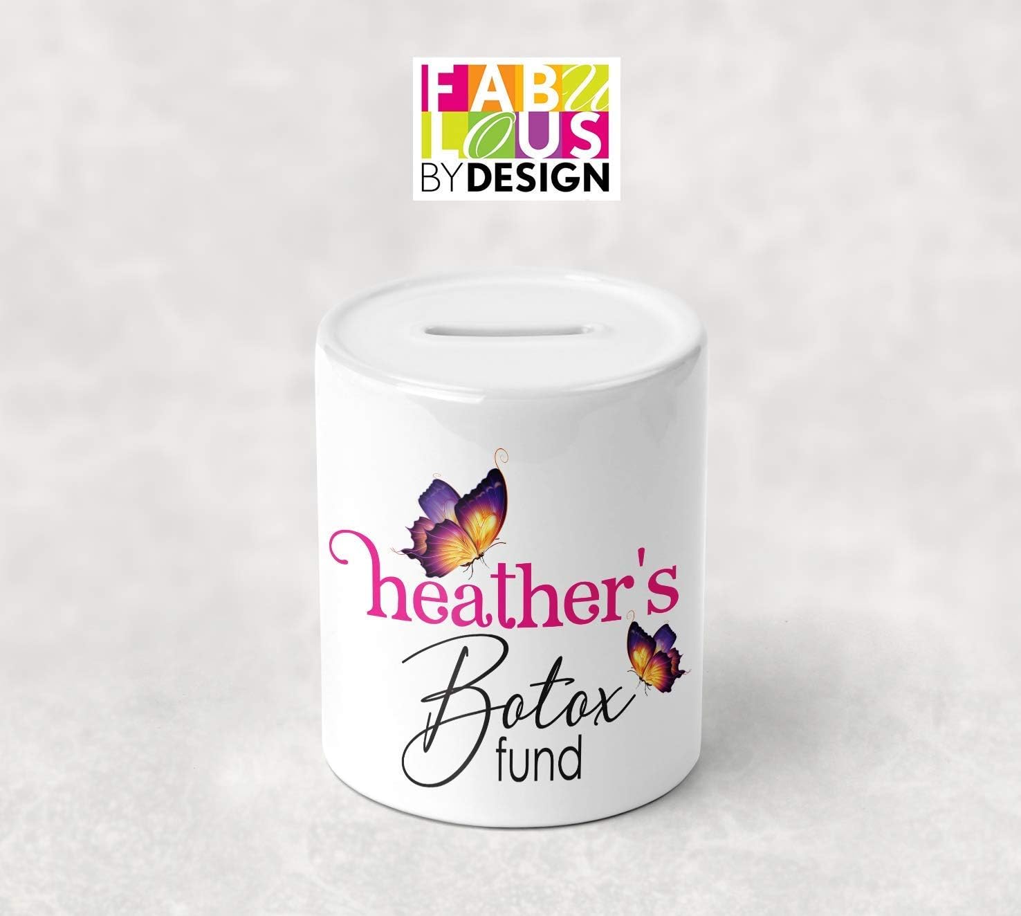 Personalised Botox Fund Money Box/Savings Bank 11oz Ceramic