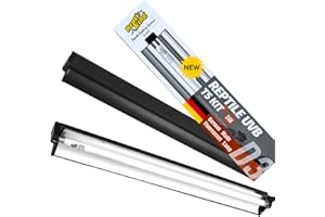 ReptiKing Upgraded T5 UVB Reptile Light, 10.0 UVB 24W German Made Fluorescent Lamp and Fixture Kit, for Desert-Dwelling Reptiles, Bearded Dragon UVB Lamp Bulb