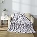 All American Collection Super Soft Ultra Comfort Plush Microfiber Solid Throw Blanket for Couch Home Bedroom Living Room (King, Beverly White/ Lavander)