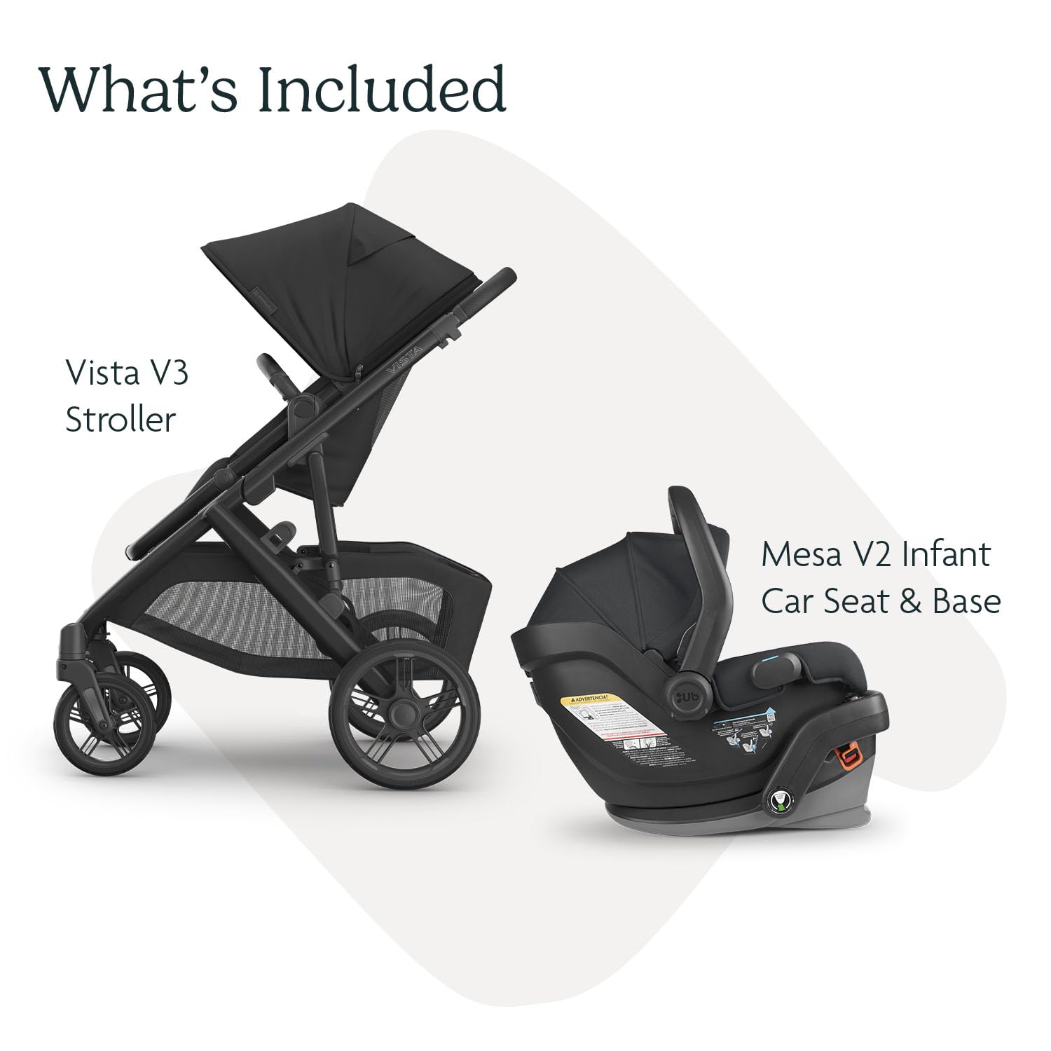 UPPAbaby Travel System - Vista V3 Stroller + Mesa V2 Infant Car Seat Combo - Toddler Seat, Rain Shield, Bug Shield, Storage Bag, Car Seat, Base + Infant Insert Included - Jake (Charcoal)