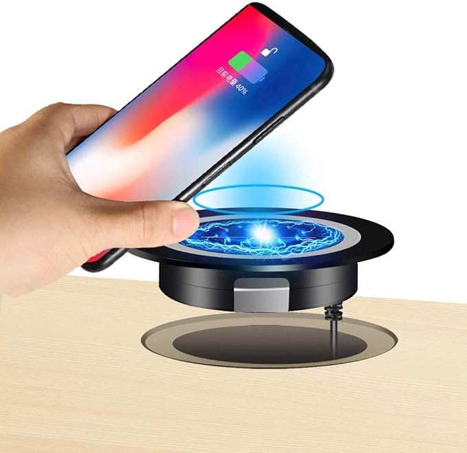 JE Furniture Grommet Desk Surface Port Hole fast wireless charging