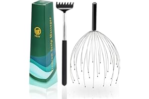 YEZY Head Massager 28 Fingers Head Scratcher Scalp Massager, Back Scratcher, Stocking Stuffers for Scalp Massage Back Massage (Black)