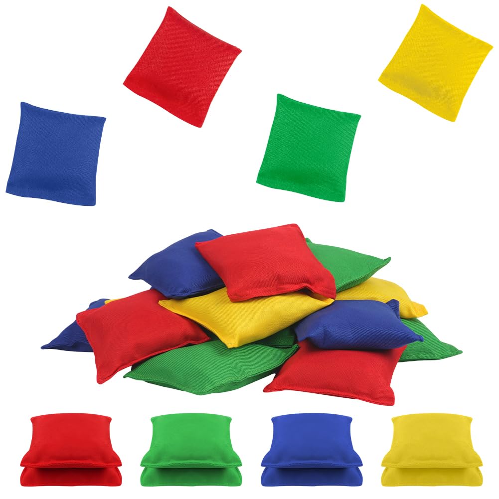Flintronic 18 Pieces Bean Bags, Colorful Bean Bags, Mini Cornhole for Fun Sports Outdoor Family Games Kids Toys Hand Toss Games Boys Girls Party Games, 10 * 10cm