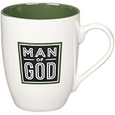 Christian Art Gifts Inspirational Ceramic Coffee Scripture Mug for Men | Man of God Encouraging Bible Verse, Durable Microwav