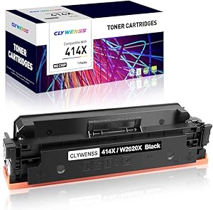 CLYWENSS [NO CHIP] Compatible 414X Black Toner Cartridges Replacement for HP 414X W2020X Toner to use with HP Color Laserjet Pro MFP M479fdw M479fdn M479dw M454dw M454dn Printer (1 Black)