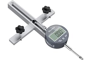 ALLmeter Digital Table Saw Gauge with Dial Indicator, Straight-Through Chute Design 0.01mm 0.0005" Accuracy,CNC Machined Alum